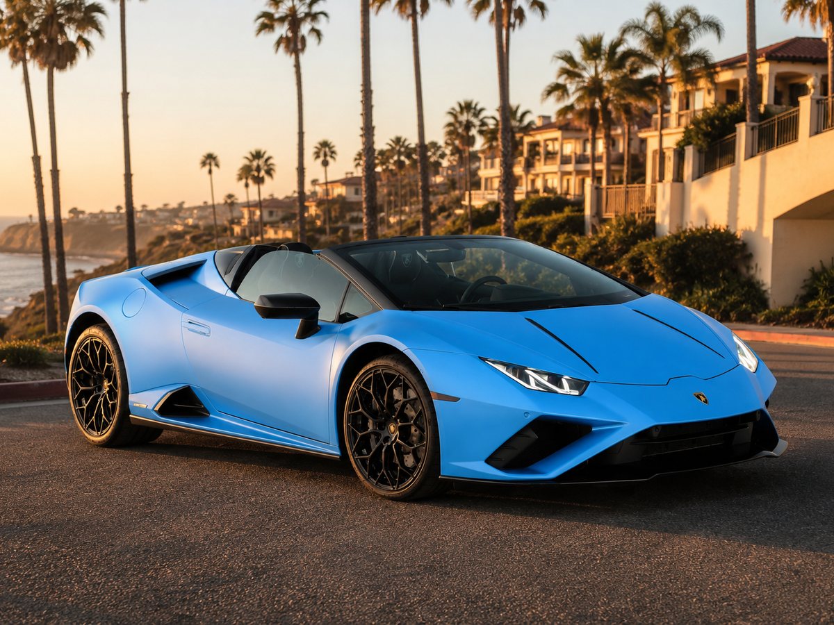 Blue Lamborghini Huracan rental special